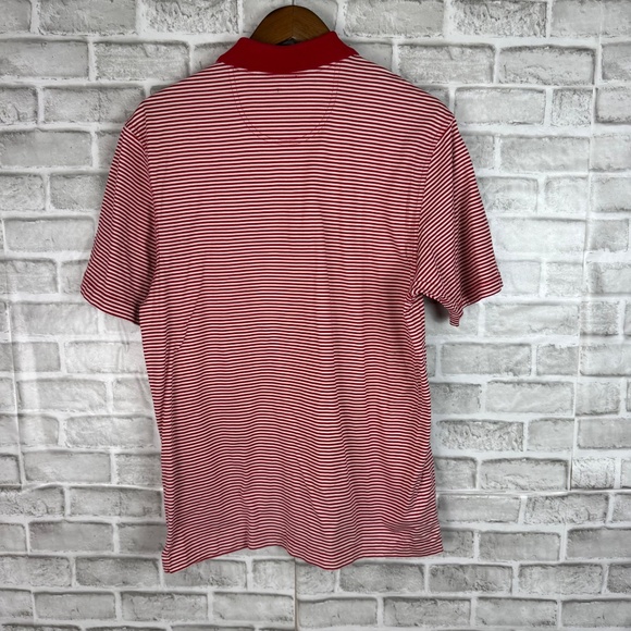 TPC Scottsdale x Oxford Golf Red Striped All Cotton Collared Polo Shirt MEDIUM - Picture 4 of 8